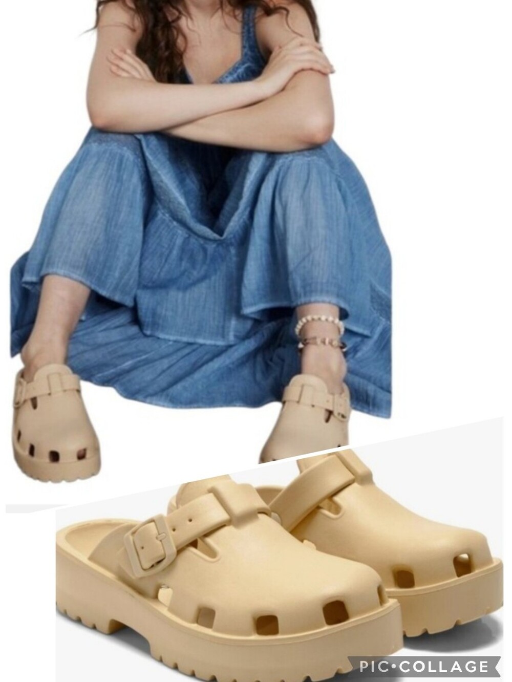 New Free People Karlie EVA Buckle Clogs Size 9 Euro 40